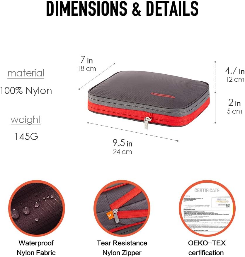 Bee Nesting BeeNesting Waterproof Compression Packing Cubes 5/6/8 sets, Large Travel Packing