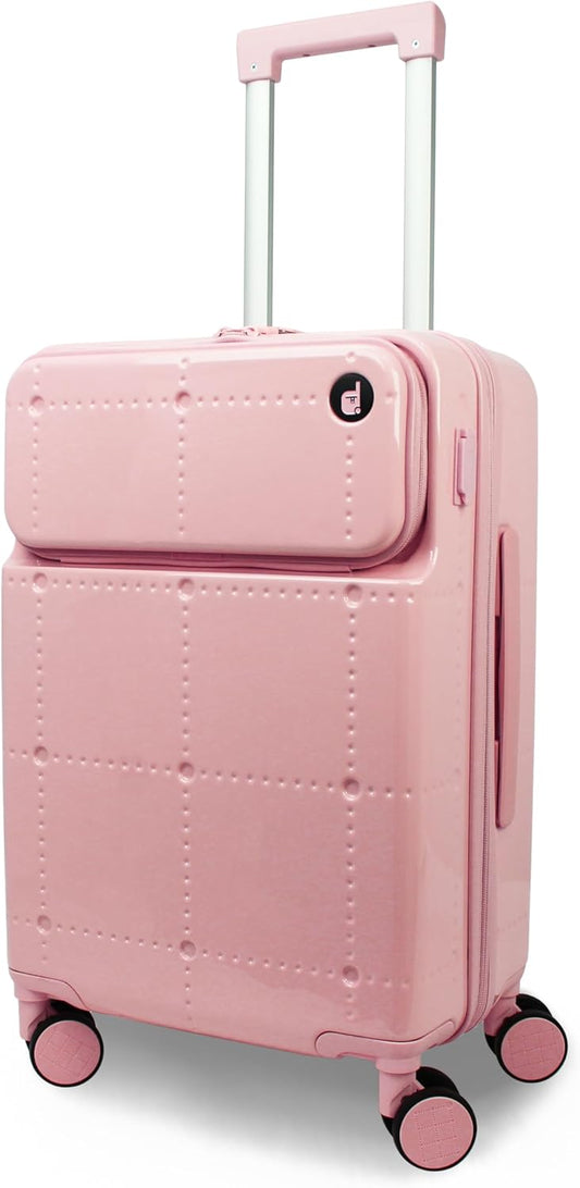 World Traveler Dejuno Smart 20-Inch Carry-On Luggage with USB Ports - Pink