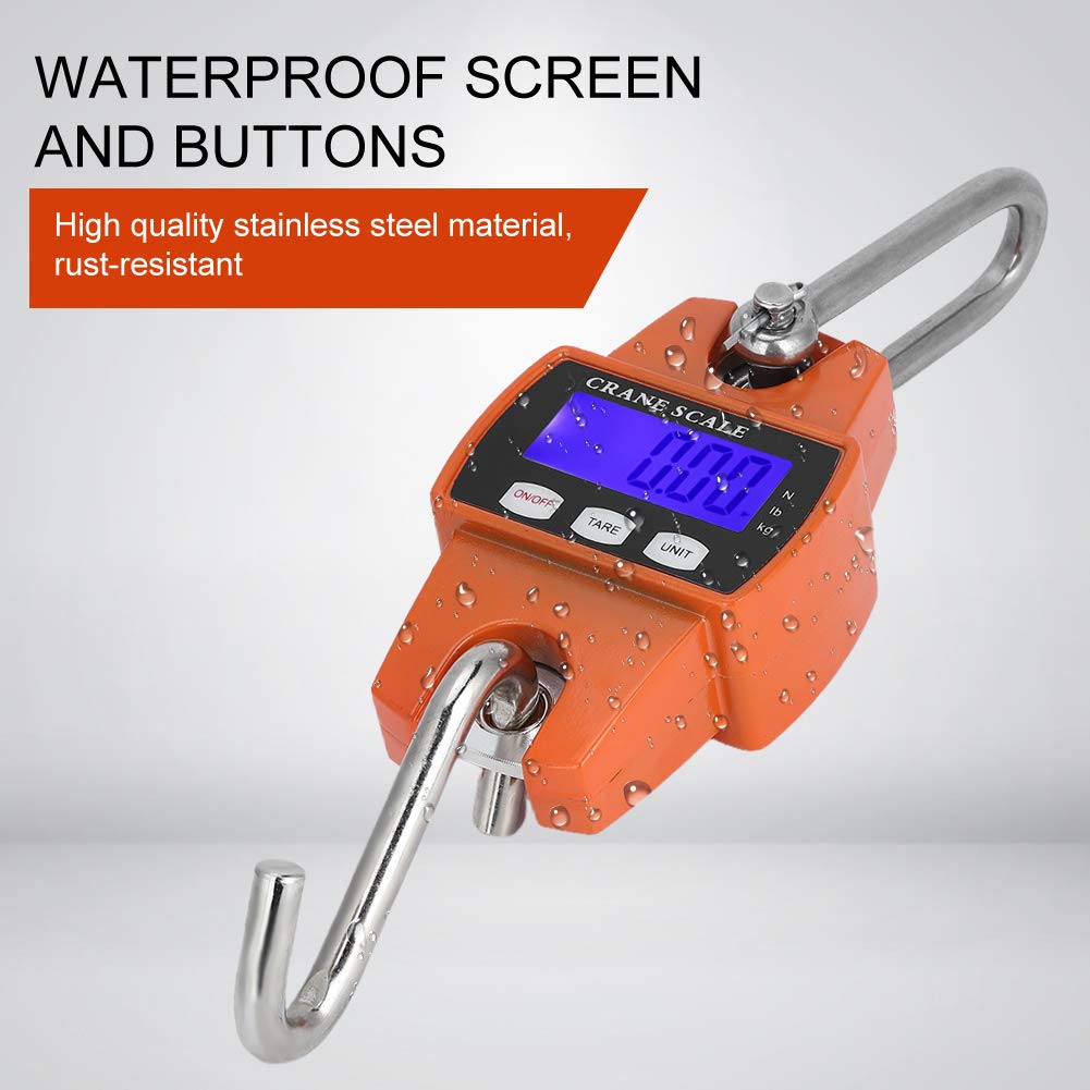 Digital Hanging Scale, 300KG Industrial Crane Scale, LCD Electronic Hook Hanging Weight Scale Heavy Duty for Large Luggage