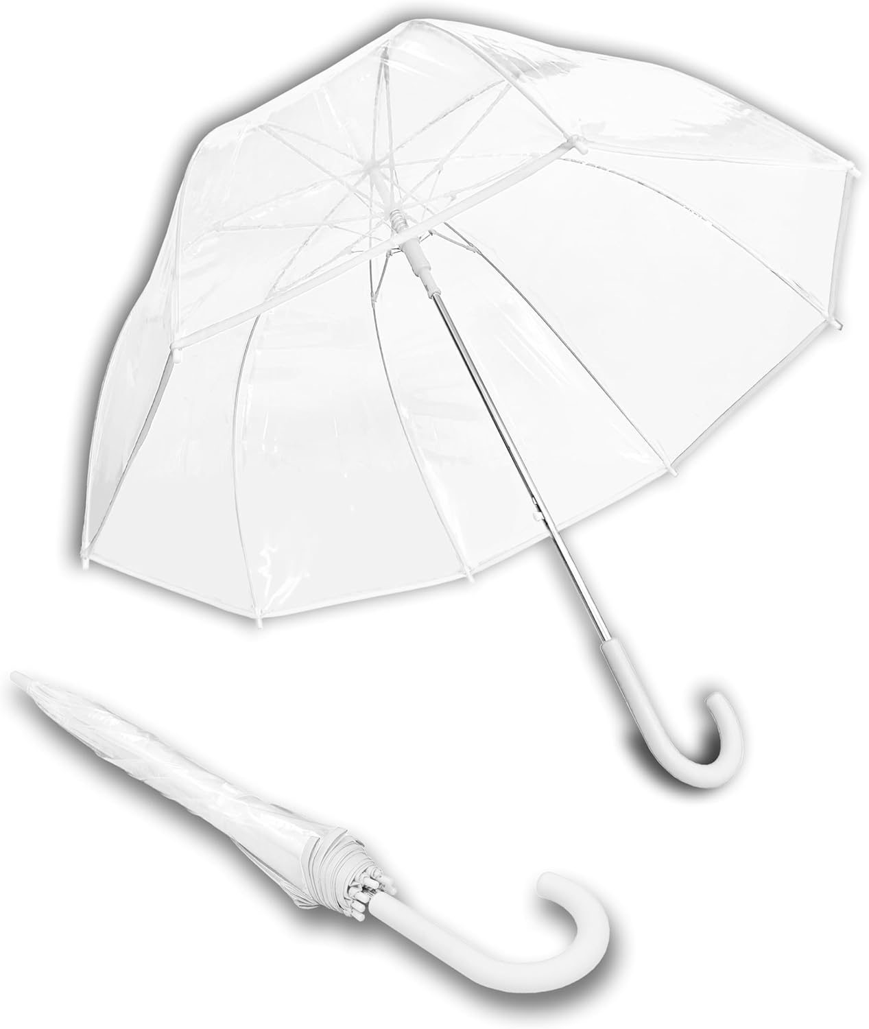 Adult Clear Bubble Umbrella with Dome Canopy and Lightweight Wind and Rain Protection