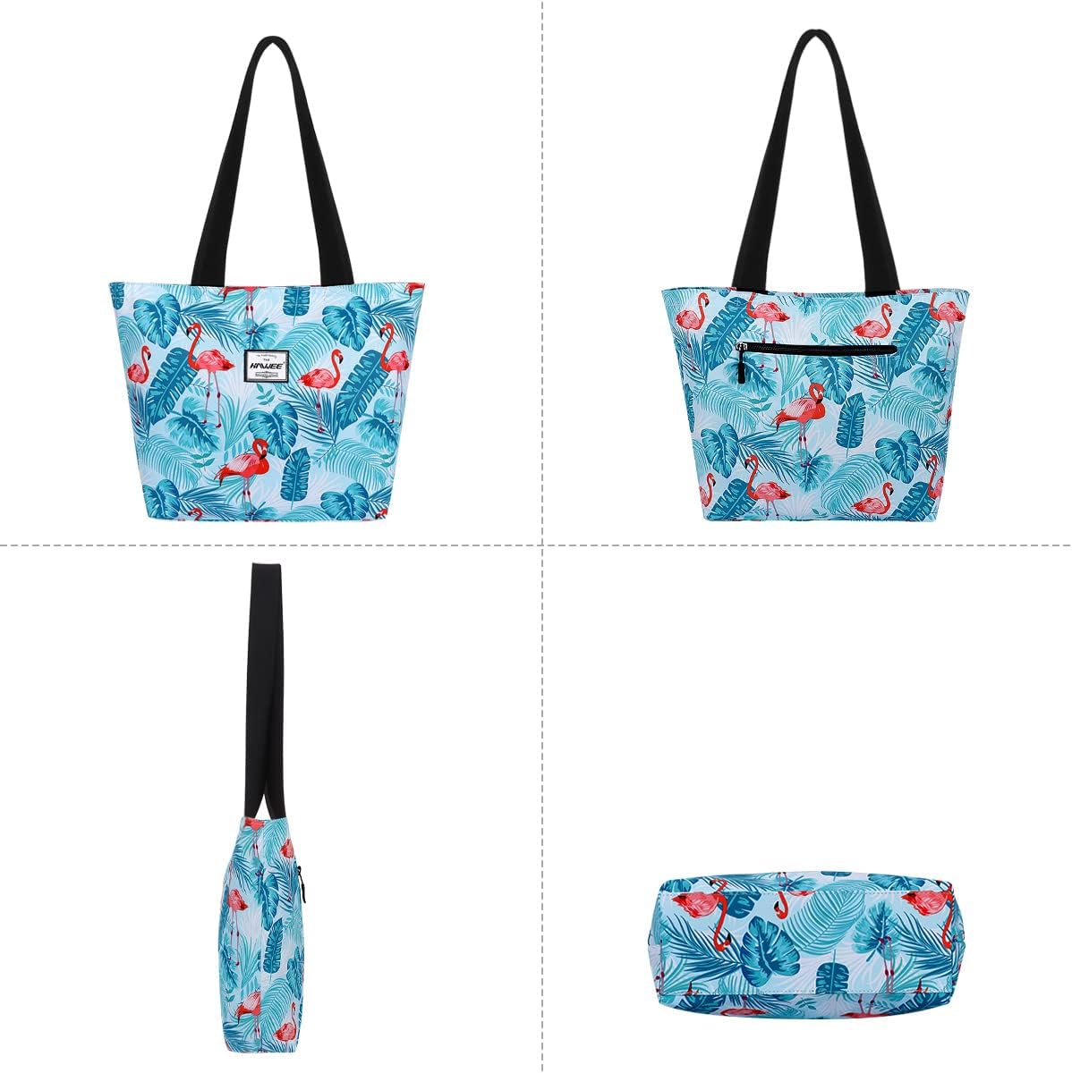 Tote Bag with Zipper for Women Inside Mesh Pocket Heavy Duty Casual Anti-water Cloth Travel Shoulder Handbag