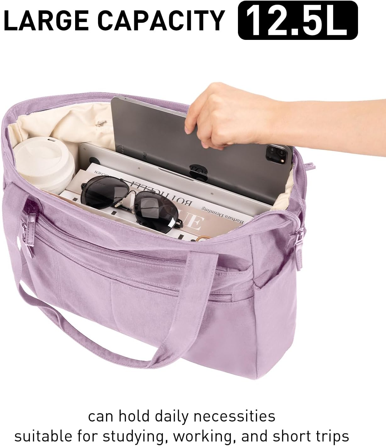 Tote Bag for Women Shoulder Bag Work Bags with Zipper Lightweight Handbags for Travel,Work,School