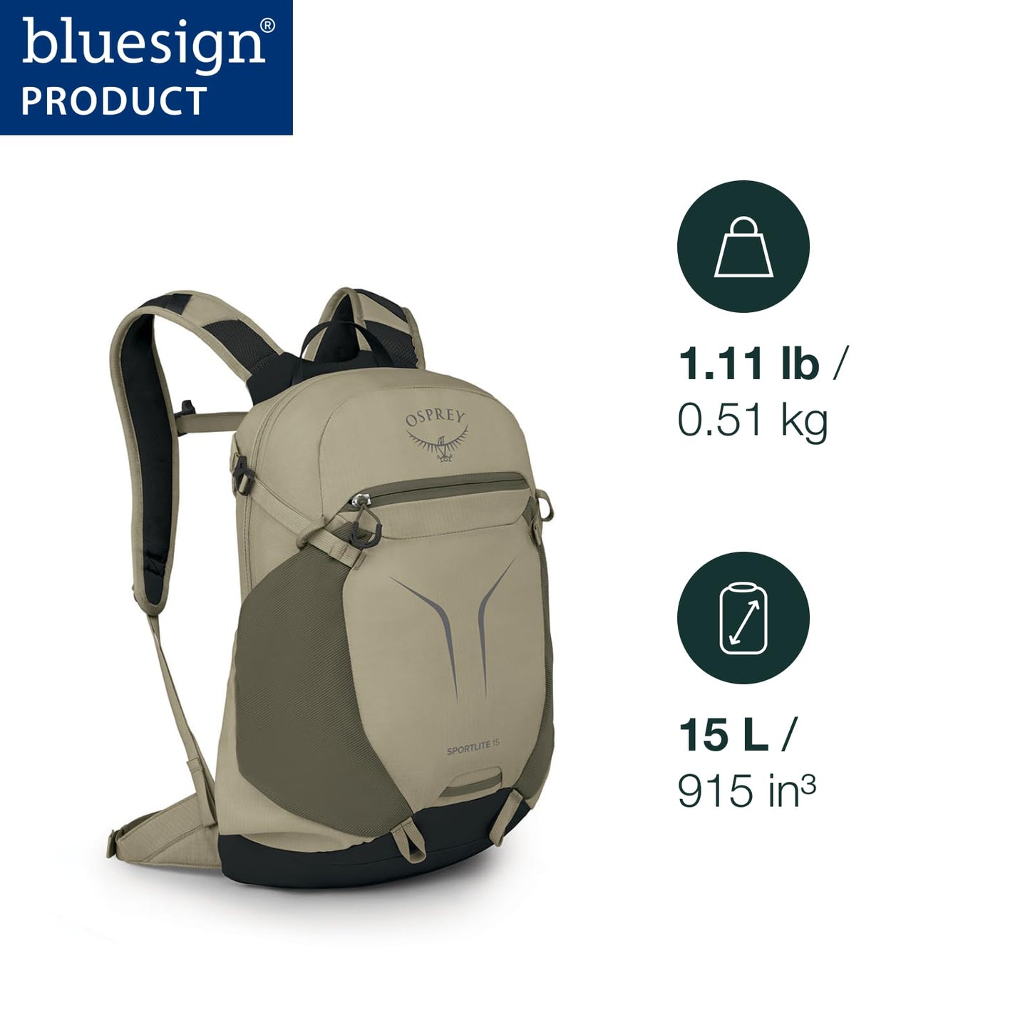 Osprey Sportlite 15L Lightweight Hiking Backpack for Men and Women - Everyday Hiking Bag - Travel