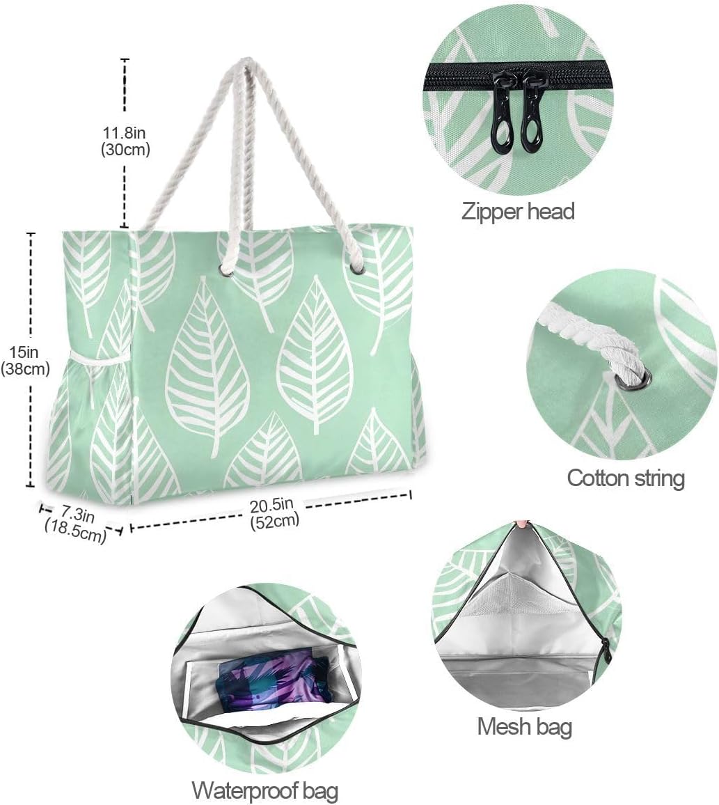 senya Large Beach Bags Totes Canvas Tote Shoulder Bag Soft Wave Water Resistant Bags for Gym Travel Daily Ocean