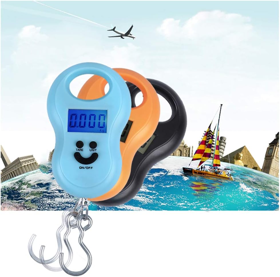 Meichoon Portable Luggage Scale/Suitcase Scale 110lb /50kg Backlit LCD Display with Fishing Hanging Hook for Home Travel Outdoor C41 Black