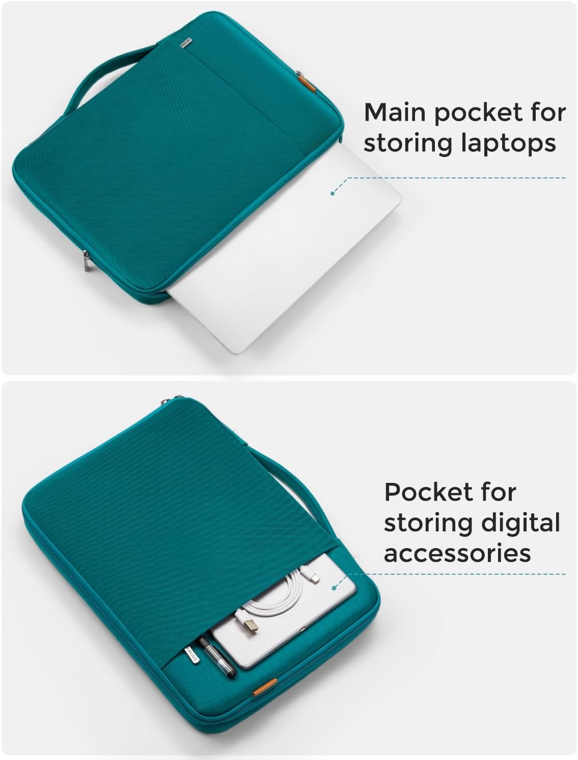 DOMISO Laptop Case Laptop Sleeve Cover Compatible with 15 inch MacBook Air M4/A3241 2025, M3/A3114,M2/A2941,15 inch MacBook Pro A1990 A1707,Compatible with Dell XPS 15 Plus with Small Case,Turquoise
