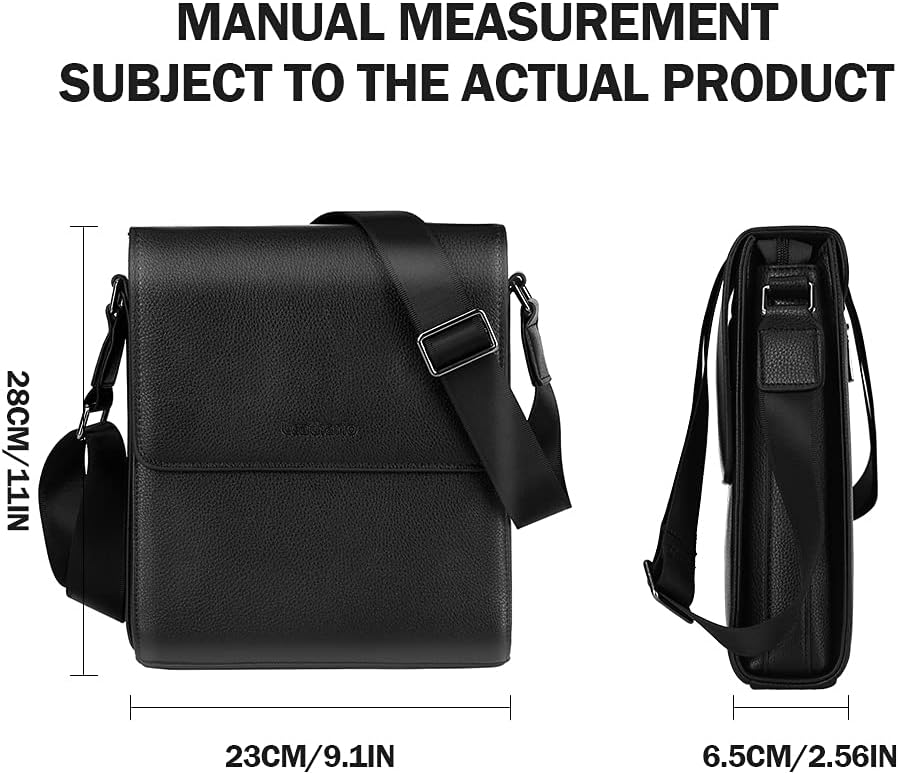 Leathario Men's Crossbody Bag,Vegan Leather Shoulder Messenger Purse Sling Satchel For Work Business Travel