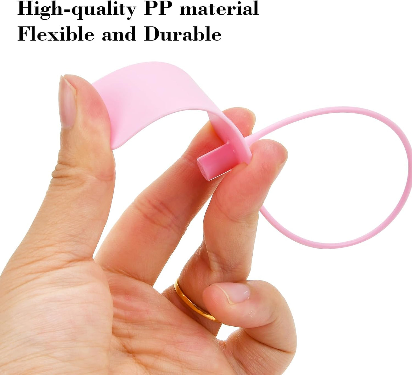 50pcs Luggage Tags Plastic Seals Shipping Label Logistics Use Sign Tie, Sealing Storage Multi Purpose Name ID Tag with Marker for Backpack, Schoolbag, Car Key (Pink)