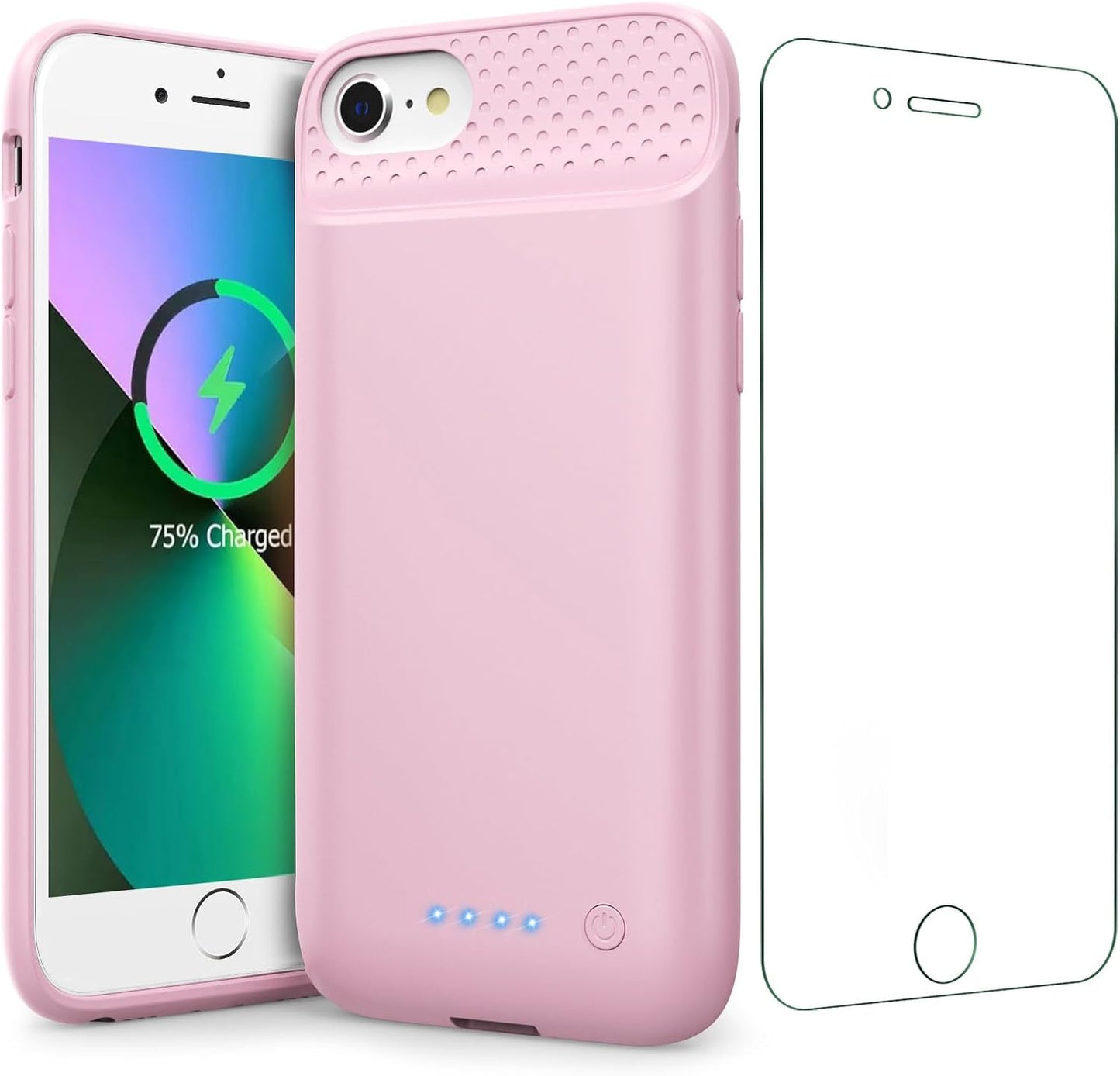 Battery Case for iPhone 6/6s/7/8/SE(2022/2020)(6.1 Inch), [2024 Upgraded] Ultra-Slim 7000mAh Portable Extended Charging Case Cover for iPhone 8, iPhone 7, iPhone 6/6s, iPhone SE Charger Case (Pink)