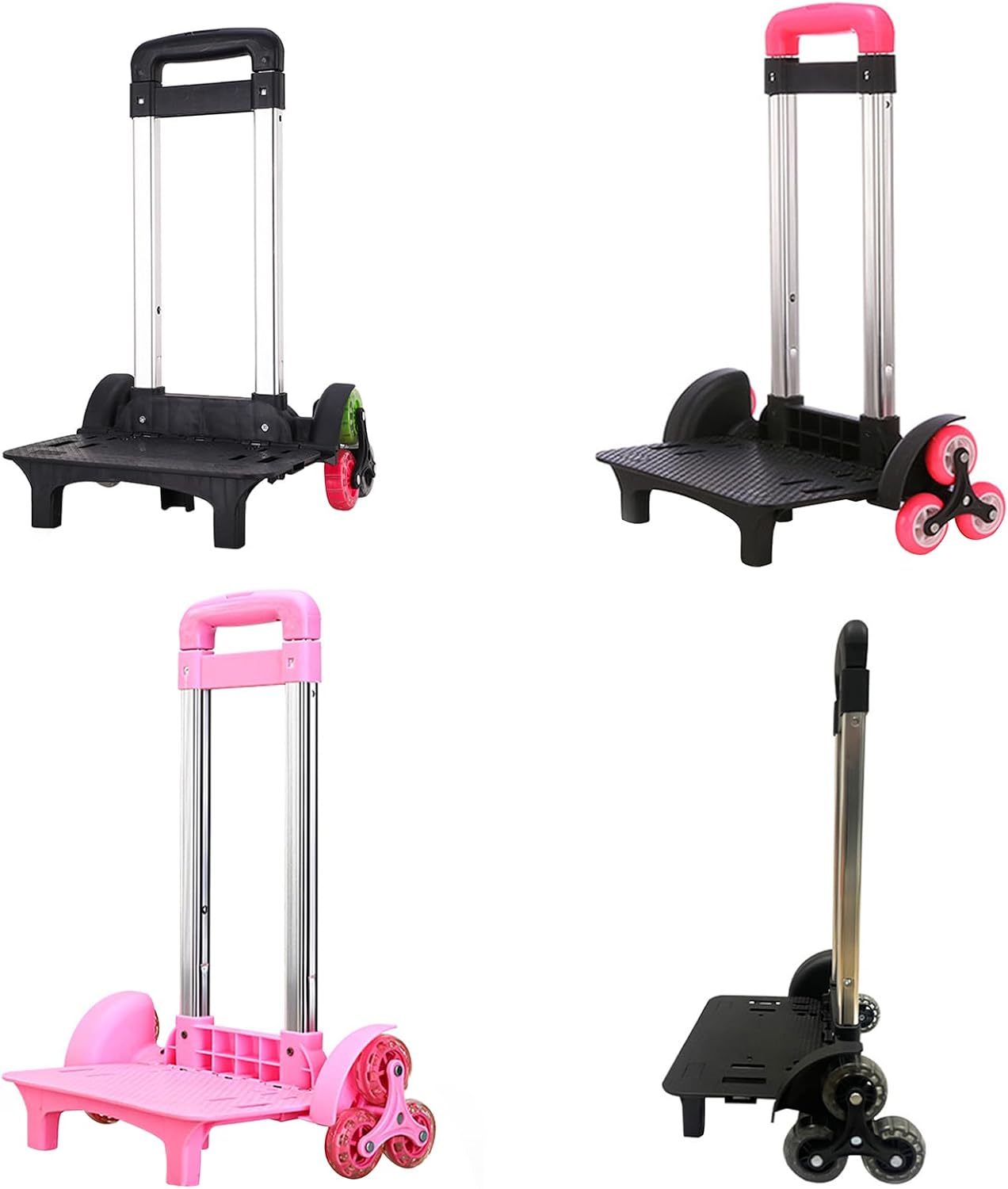 Backpack Trolley 6 Rolling Luggage Carts Foldable Trolley Cart Aluminium Alloy Hand Cart for School Bags Pet Bag Folda