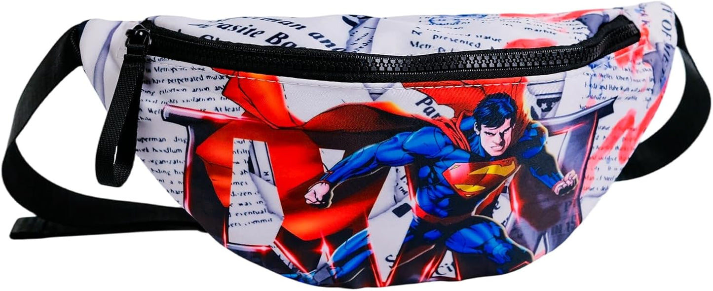 Fashion Cross Body Fanny Pack, Superhero Waist Pack Hands Free Hip Bag for Travel Running Hiking Workout Cycling Christmas Gift