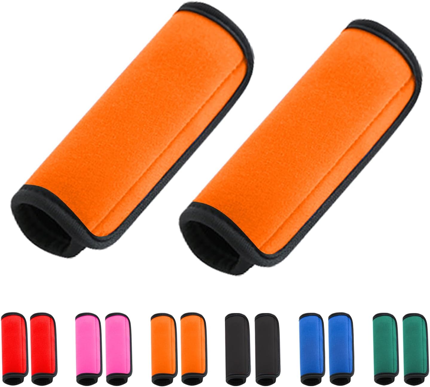 2 Pack Luggage Handle Wraps for Luggage Suitcase Travel Bags (Orange)