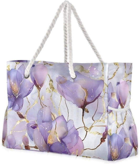 senya Large Beach Bags Totes Swim Canvas Tote Shoulder Bag Water Resistant Bags for Gym Travel Daily