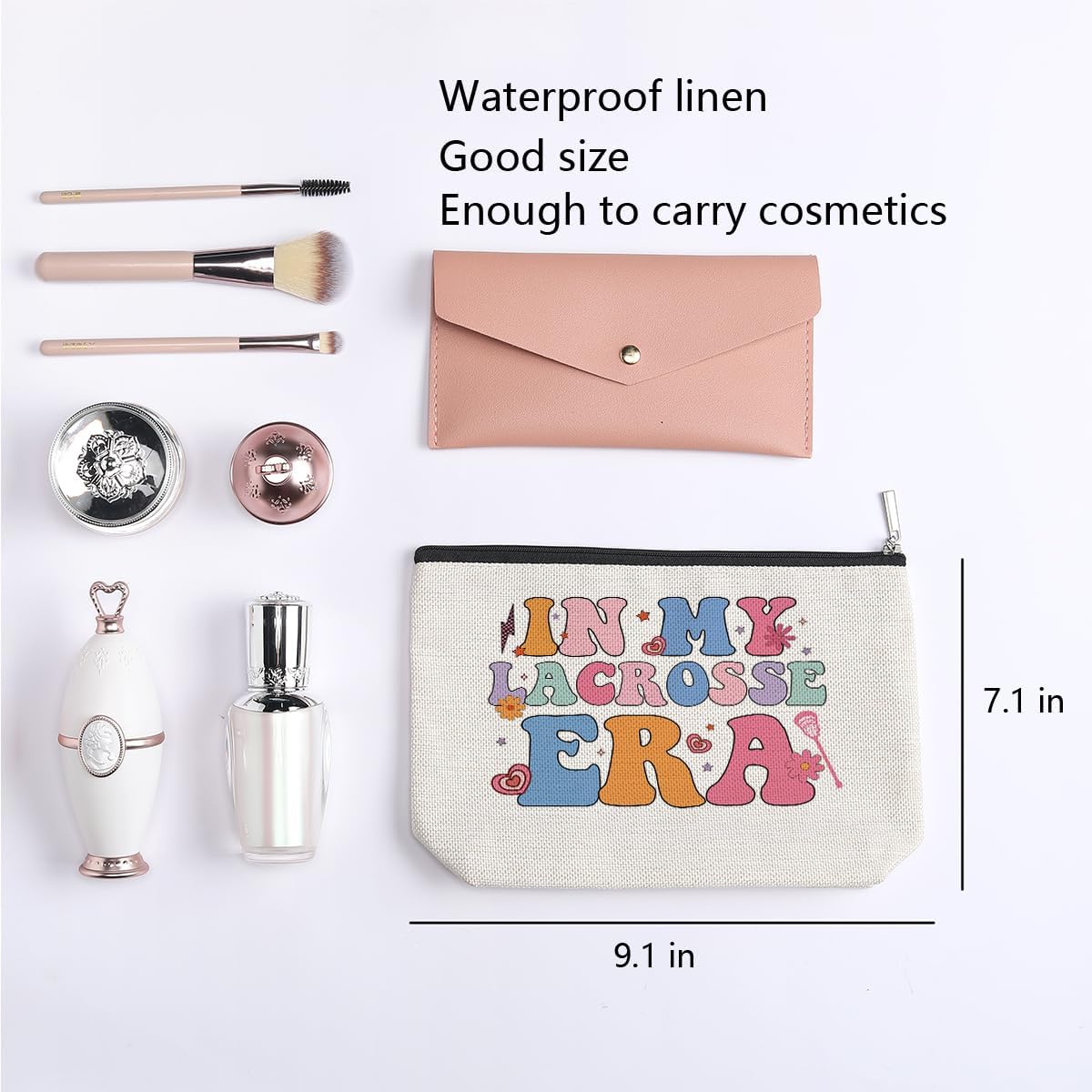 Lacrosse Gifts In My Lacrosse Era Makeup Bag Funny Gifts for Boys Girls Lacrosse Cosmetic Bag Gifts for Lacrosse Moms Team Member Players Birthday Christmas Gifts for Women Her Sister Friend
