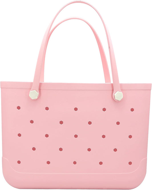 CXY Rubber Beach Bag, Waterproof Travel Tote bag for Women Outdoor Summer Beach Tote Washable Bag Open Handbag for Daily