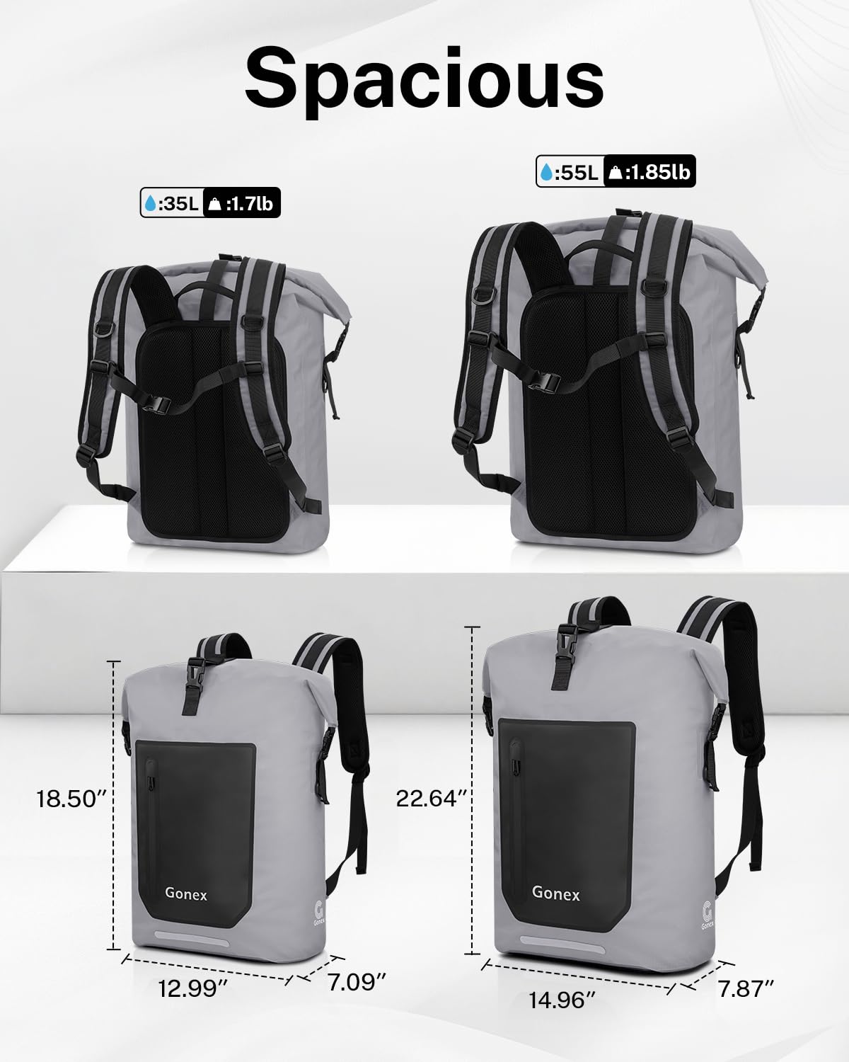 Gonex Waterproof Ultralight TPU Backpack 35L Roll Top Dry Bag, Kayaking