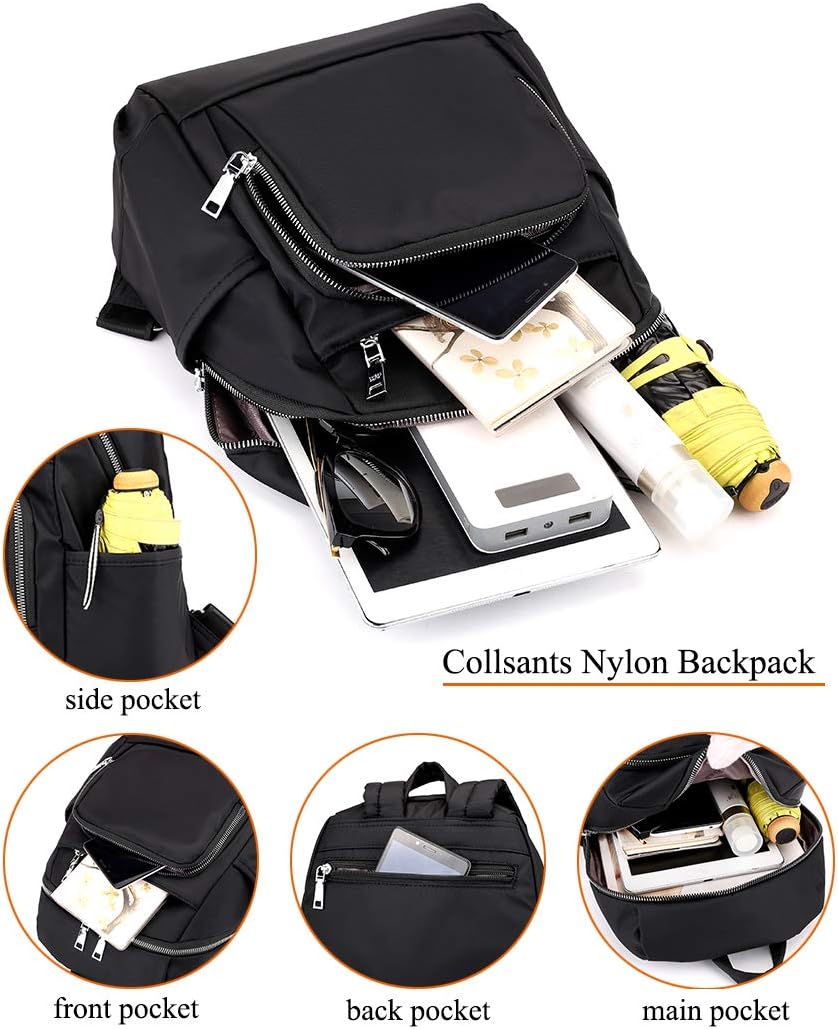 Collsants Women Backpack Purse Small Nylon Daypack for Ladies Casual Lightweiht Travel Backpack Fashion Backpack