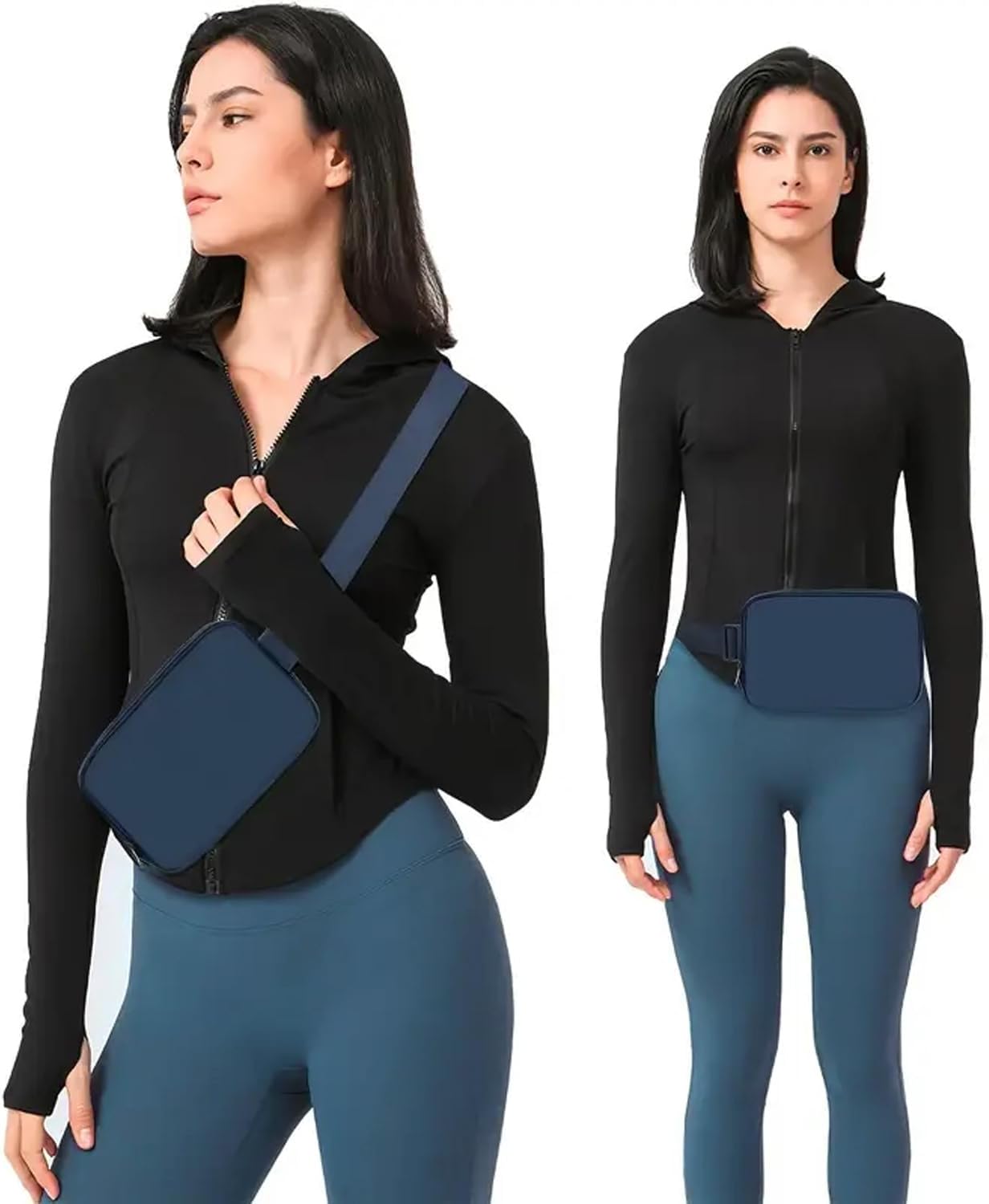Belt Bag for Women, Cross Body Fanny Pack Fashion Waist Packs Everywhere Belt Bag with Adjustable Strap Gifts Birthday Gifts for 4 5 6 7 8 9 10 11 12 13 Year Old Girls (Dark blue)