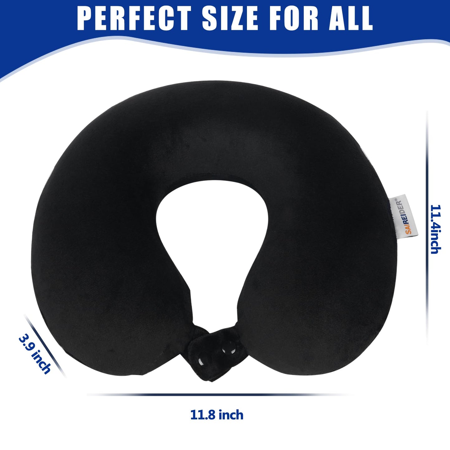 SAIREIDER Travel Pillow 100% Pure Memory Foam Travel Neck Pillow, Airplane Pillow for