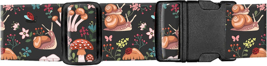 Luggage Straps for Suitcases, Adjustable Travel Belt, Durable Wide Luggage Strap, Cute Suitcase Strap Identifiers with Buckle, Bag Straps for Luggage, Cute Boho Mushrooms