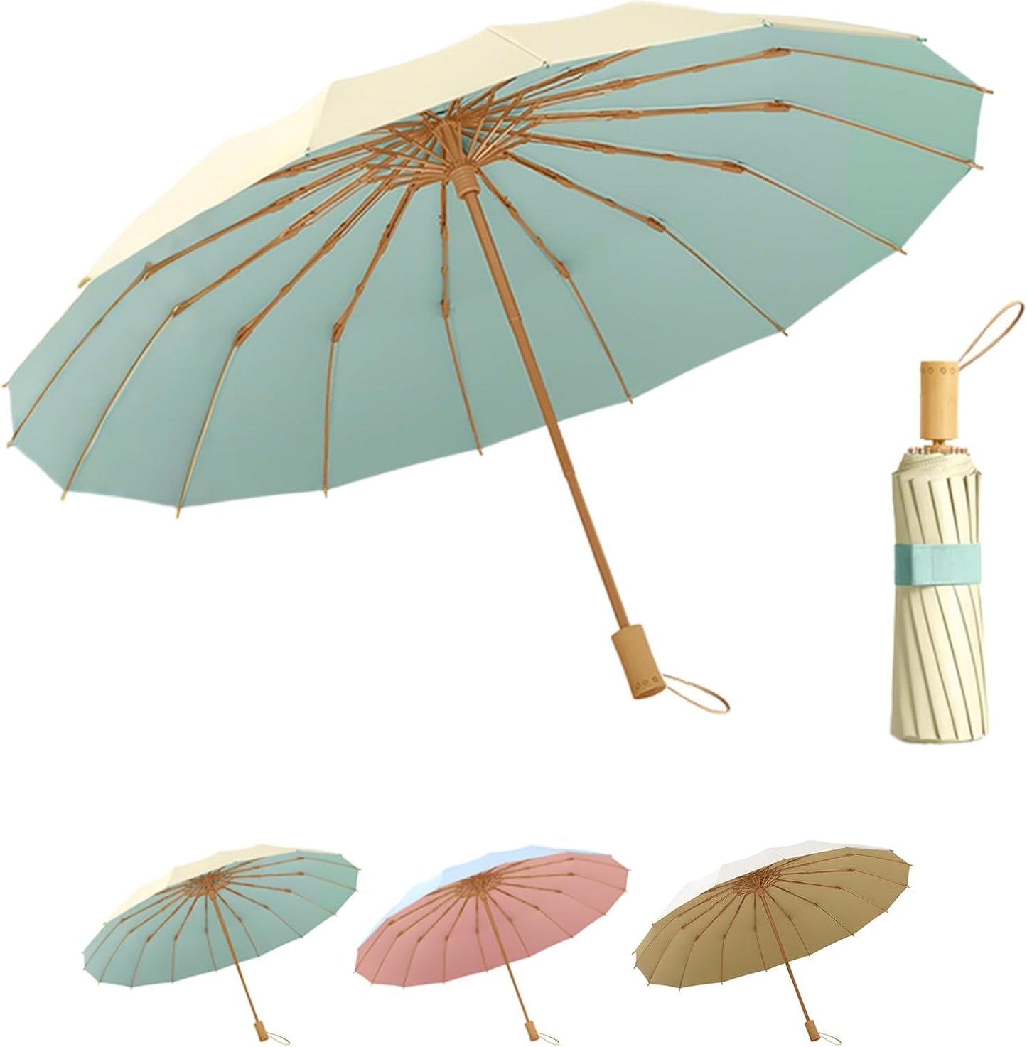 Compact Folding Umbrella for Women – Windproof Sun & Rain Umbrella with UV Protection, Lightweight Travel Parasol for Students & Professionals