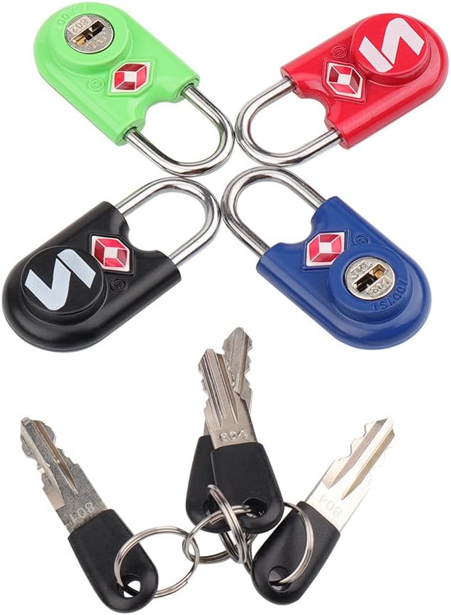 Sure Lock TSA Approved Luggage Locks Mini Size Lock with Keys for Travel, Zinc Alloy Body with Steel Shackle, Key Alike, Key Alike in The Same Package