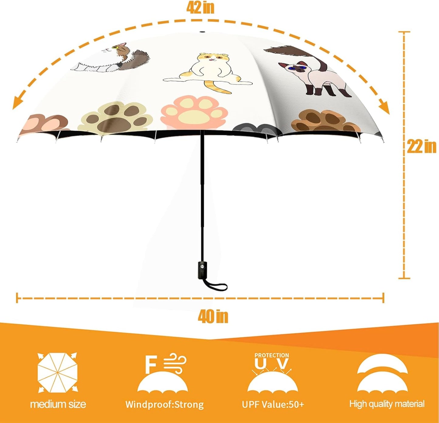 Small Compact Travel Automatic Folding Umbrella for Women, Portable Lightweight, Rain, Wind, UV Sun Shade