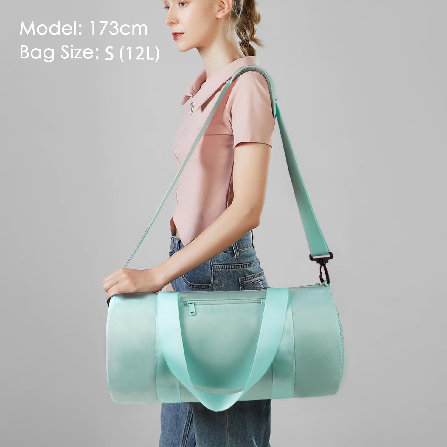 Small Gym Bag Duffel Bag for Women Men Fitness Sports Bag Workout Adjustable Detachable Shoulder