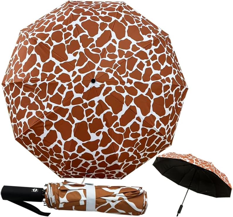 Windproof Travel Automatic Umbrella, 10 Ribs, Rainproof Foldable, Uv-Resistant, Portable