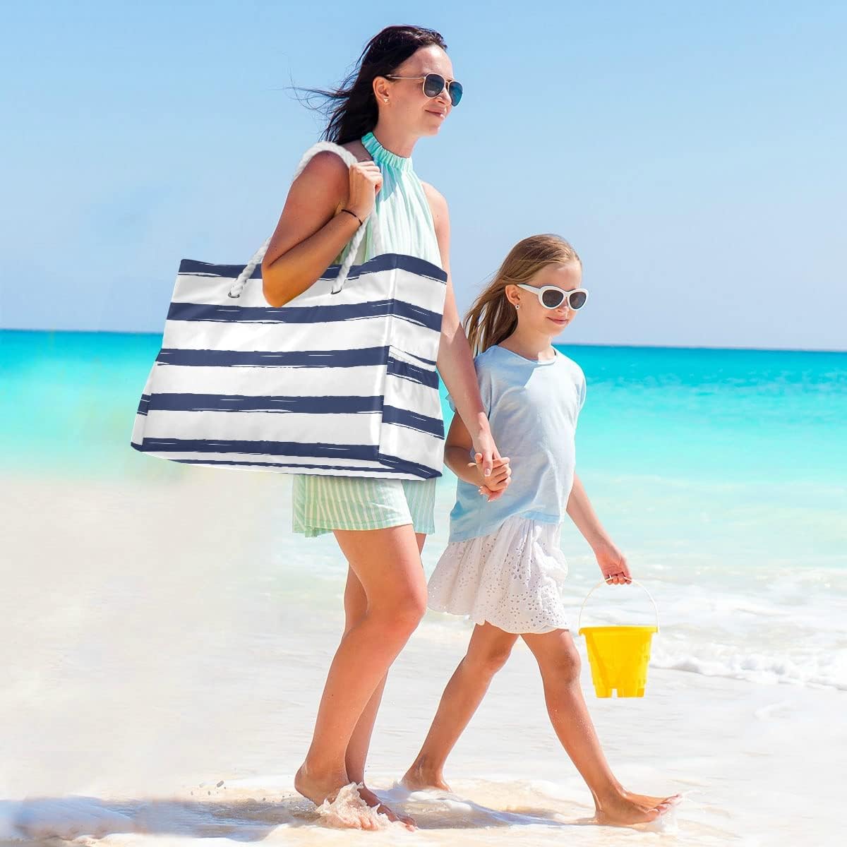 senya Large Beach Shoulder Bags Canvas Tote Water Resistant for Gym Travel Daily