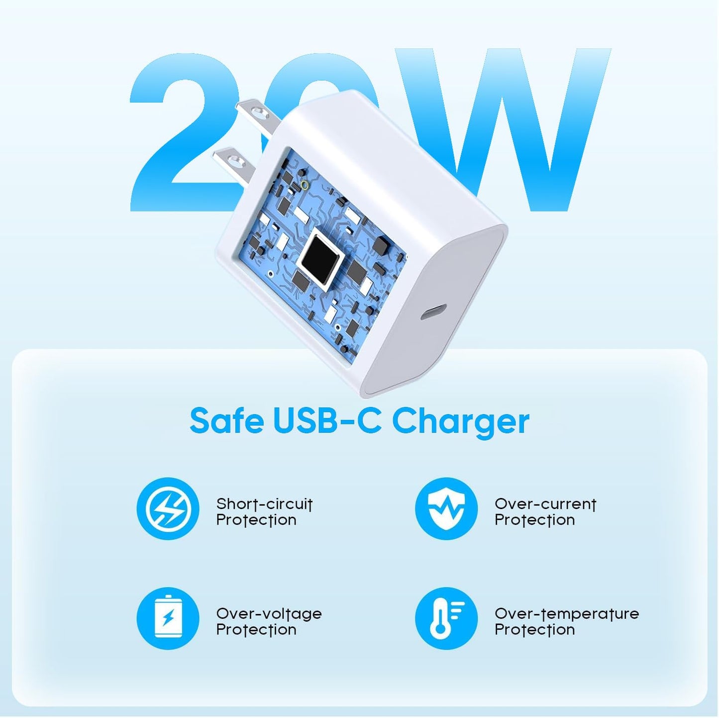 iPhone 17 16 Charger,2Pack USB C Fast Charger Apple Charge Type C Fast Charging Block&6FT USB C to C Woven Cable Cord for iPhone 17 Pro Max/17 Pro/Air/16 Plus/16E/15 Series/iPad Pro/Air/Mini
