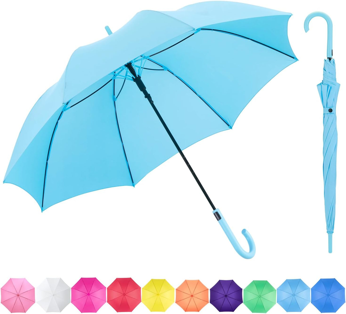 RUMBRELLA UV Stick Umbrella Auto Open UPF 50+ with J Hook Handle 51IN
