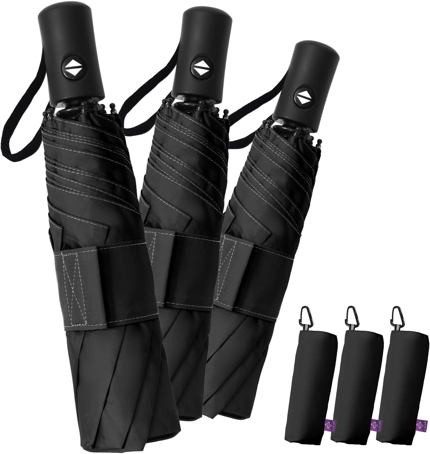 Compact Travel Windproof Umbrella, 43" Auto open/close Folding Quick Dry Umbrellas for Rain, Lightweight Portable Small for Backpack Car, less force to Fold for Women Men Kids, TSA Approved