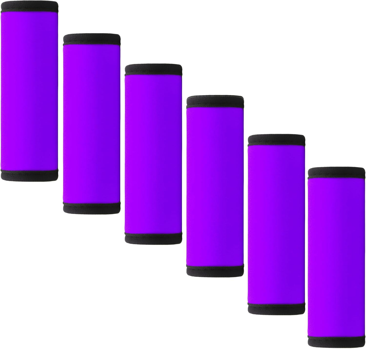 Luggage Handle Wrap 6 Pack-Neoprene Luggage Handle Wraps for Suitcase/Beach Bag/Backpacks Bright Suitcase Identifiers Travel Accessories for Airplane (Purple)