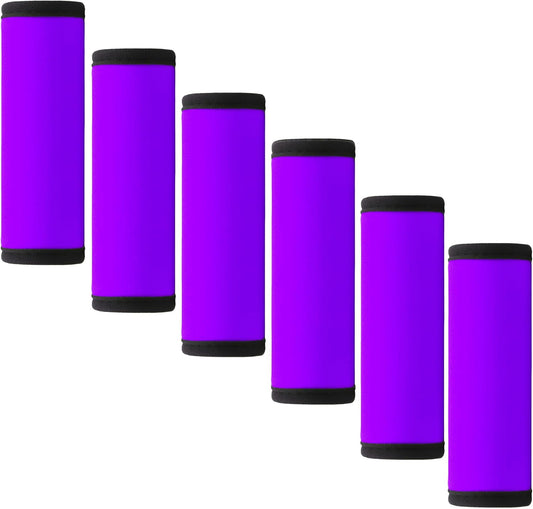 Luggage Handle Wrap 6 Pack-Neoprene Luggage Handle Wraps for Suitcase/Beach Bag/Backpacks Bright Suitcase Identifiers Travel Accessories for Airplane (Purple)