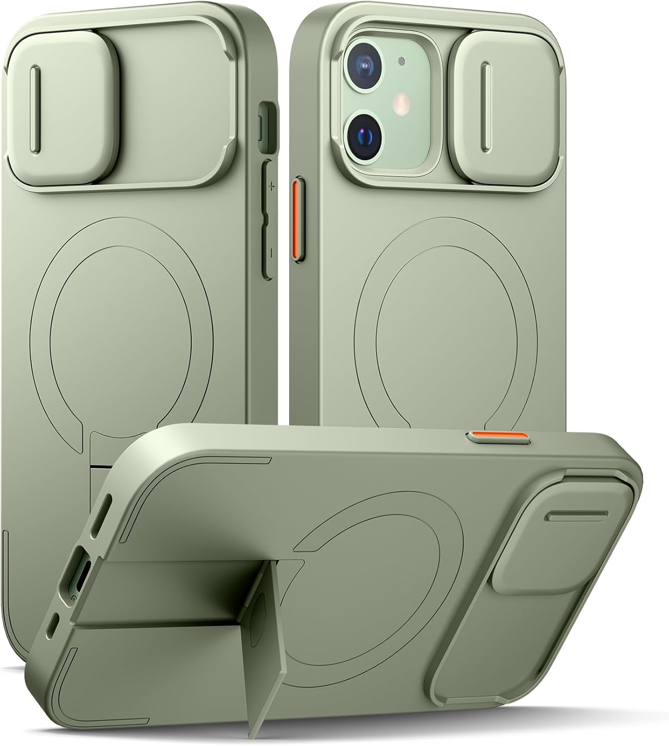 SURITCH for iPhone 12/12 Pro Case with Magnetic Camera Slide Cover and Adjustable Kickstand