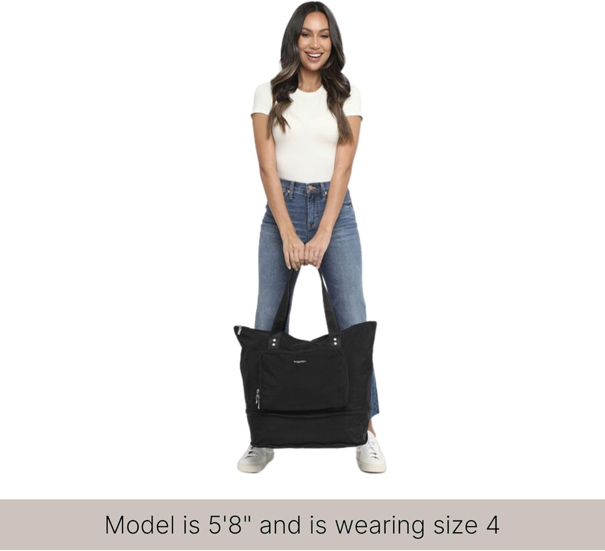 Baggallini Carryall Expandable Lightweight Travel Tote 22" Packable Folding Compact Nylon Washable