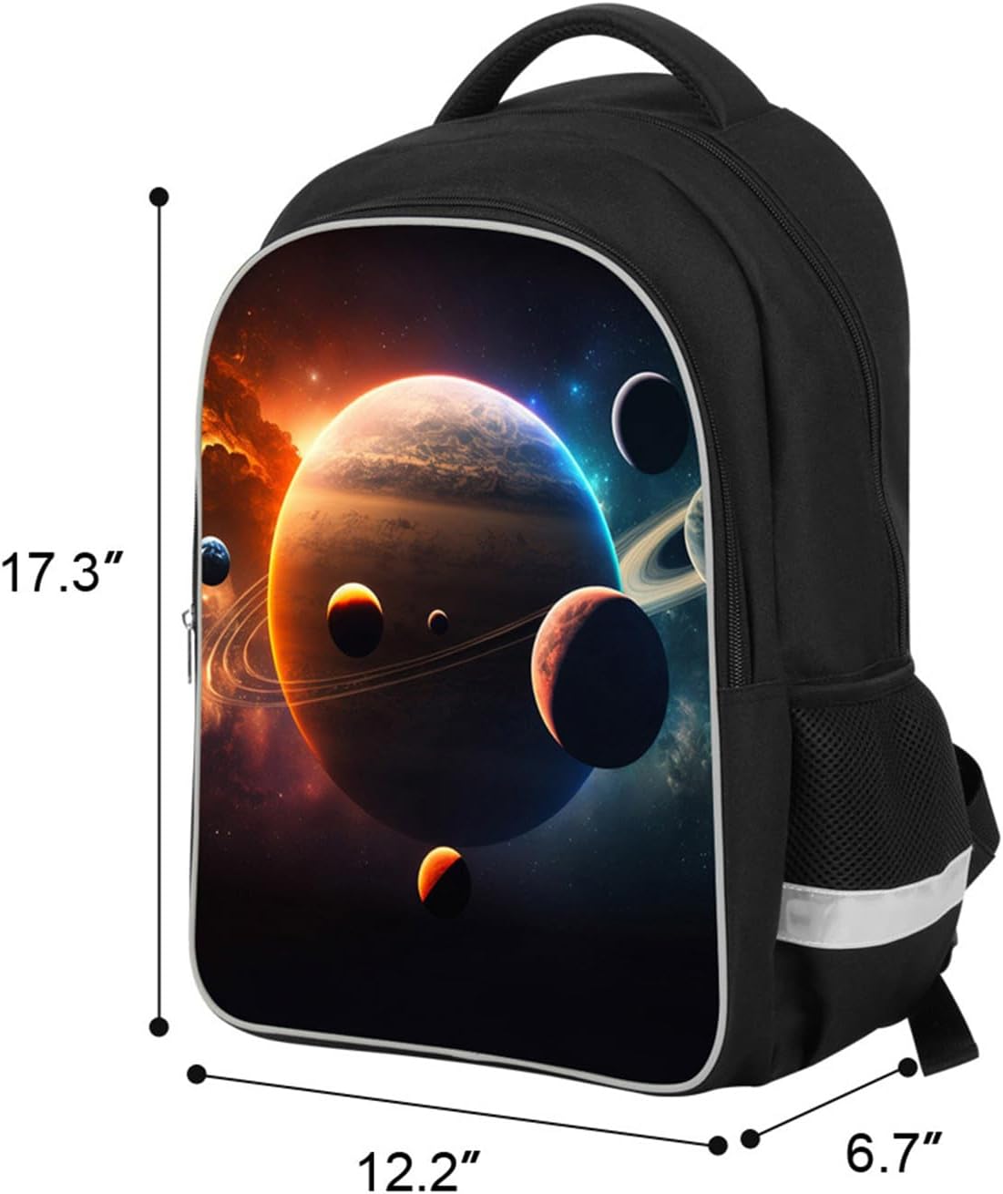 Kids School Backpack Set for Boys and Girls, Space Planets Theme, Kids Galaxy Backpack with Lunch Box and Pencil Case, 3Pcs Combo, Ipad Compartment, Idea for Student Aged 6-18