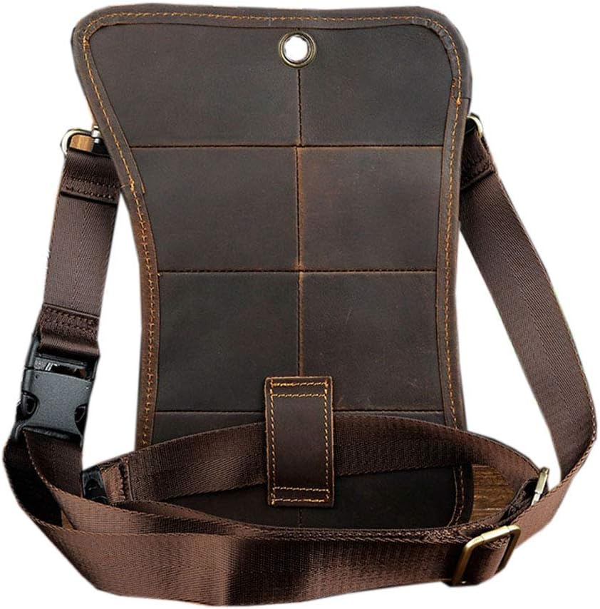Leather Waist Pack Drop Leg Bag for Men Women Belt Bumbag Multi-Purpose Motorcycle Bike Outdoor Sports Tactical Cycling Riding Hiking Camping Pouch
