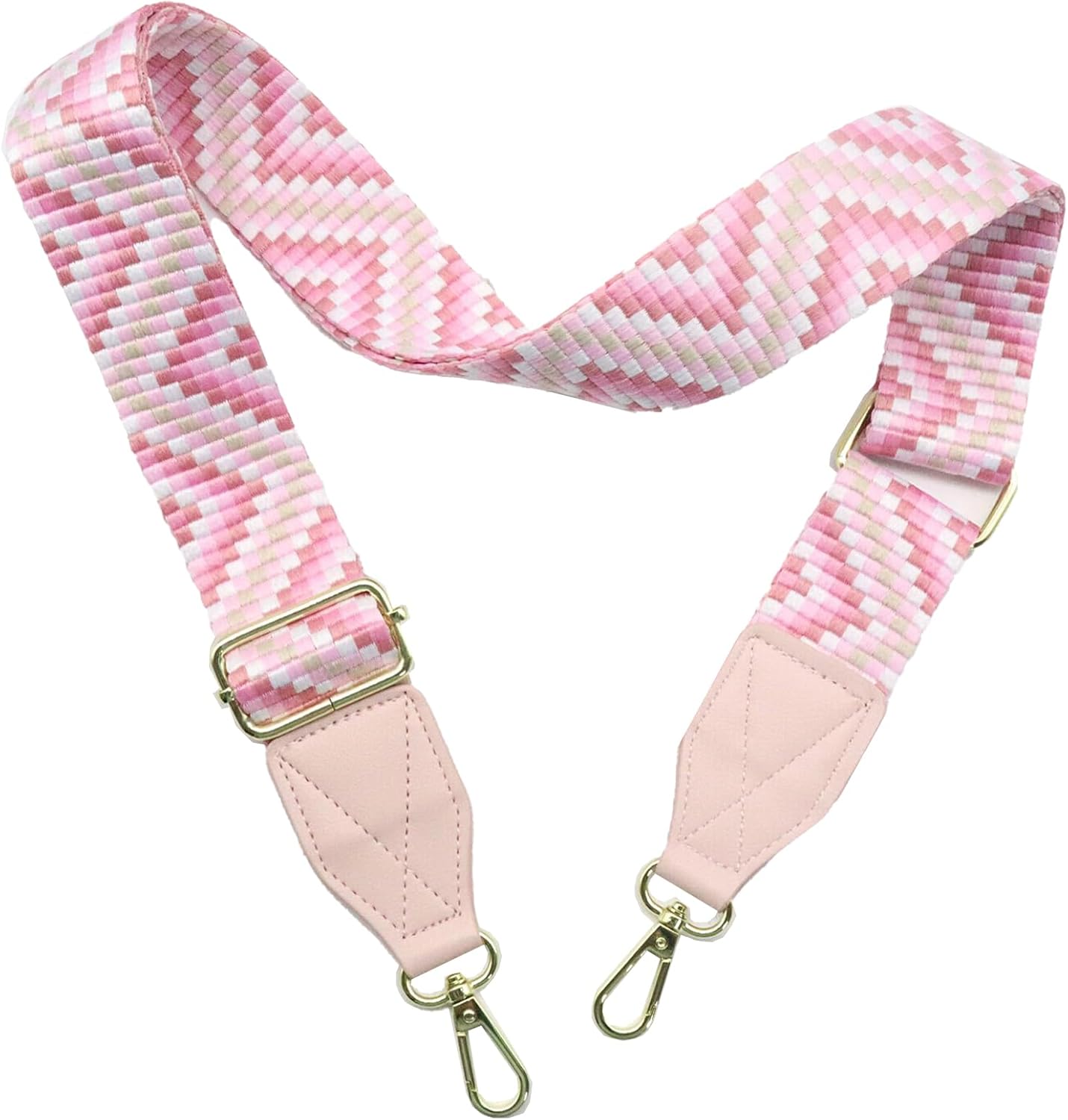 Adjustable Pink Purse Strap - 1.5" Wide Handbags, Camera, Guitar, Phone & Crossbody Bag Replacement Shoulder Straps(Gold Hardware)