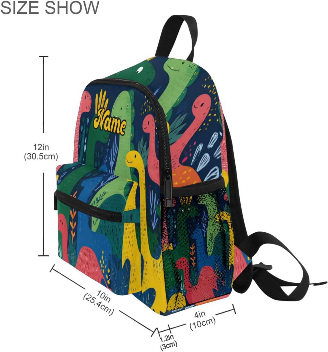Custom Colorful Dinosaurs Preschool Backpack for Toddler Boy Girl,Personalized Backpack with Name