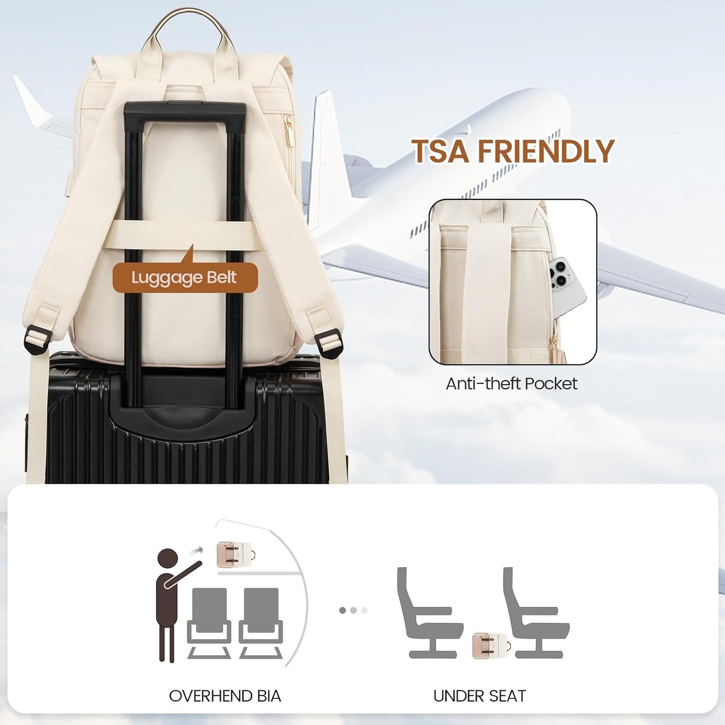 LOVEVOOK Travel Laptop Backpack Purse for Women Fashion Vintage Computer Backpack 15.6 Inch Large Teacher Nurse Backpack Casual Daypack for Business Work College