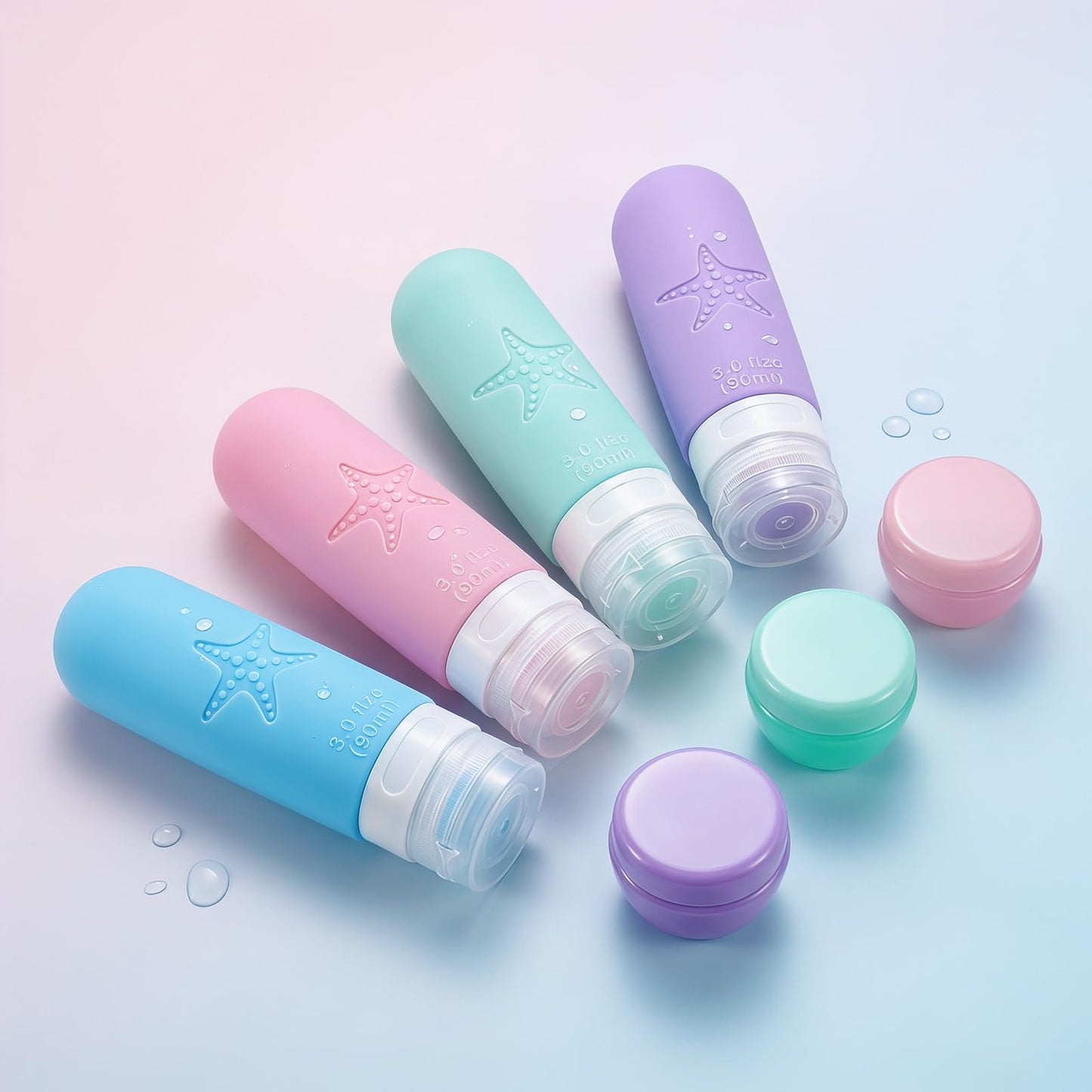 JBYAMUS 18 Pack Travel Bottles for Toiletries - TSA Approved, Triple Leak Proof Silicone Set, 3oz