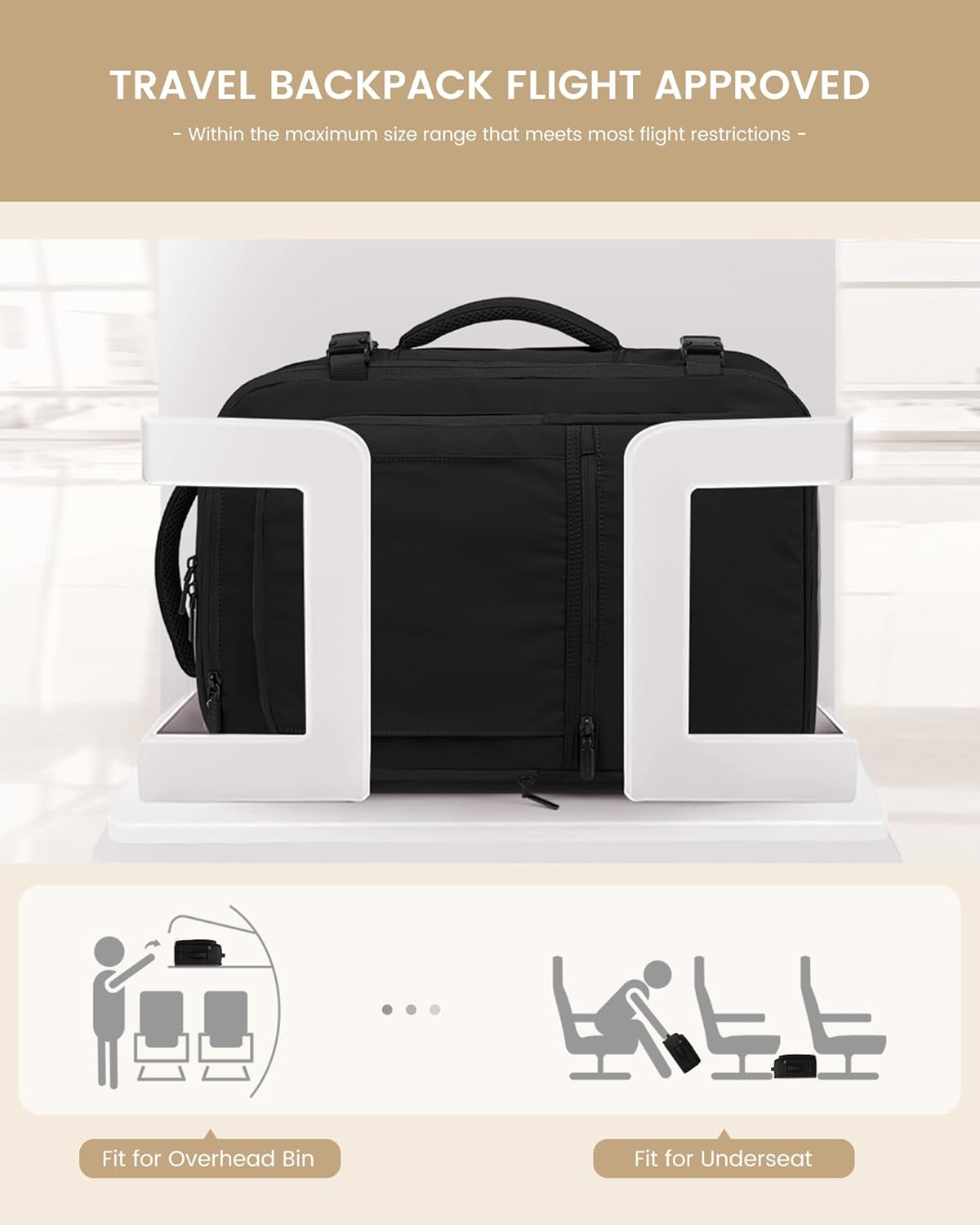 LOVEVOOK Travel Backpack for Women & Men, 50L Large Carry On Backpack Airline Approved, TSA Personal Item Weekender Bag, Water Resistant Laptop Backpacks with 3 Packing Cubes for Travel Essentials