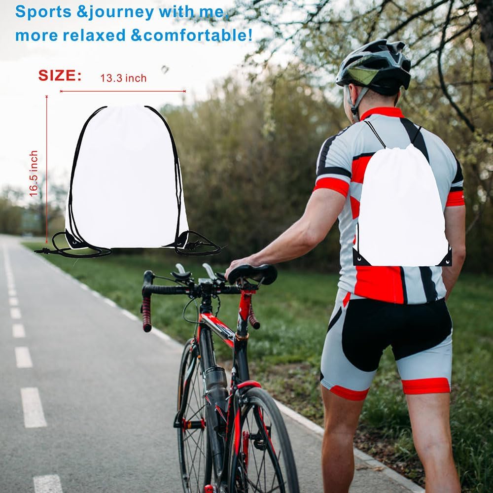 Drawstring Backpack Bulk 30 Packs Draw String Bags for DIY Gym Sports Traveling Trip Pedestrianism Yoga Cinch Bag Sackpack Drawstring (white)