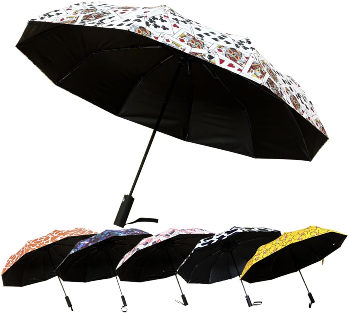 Windproof Travel Automatic Umbrella, 10 Ribs, Rainproof Foldable, Uv-Resistant, Portable