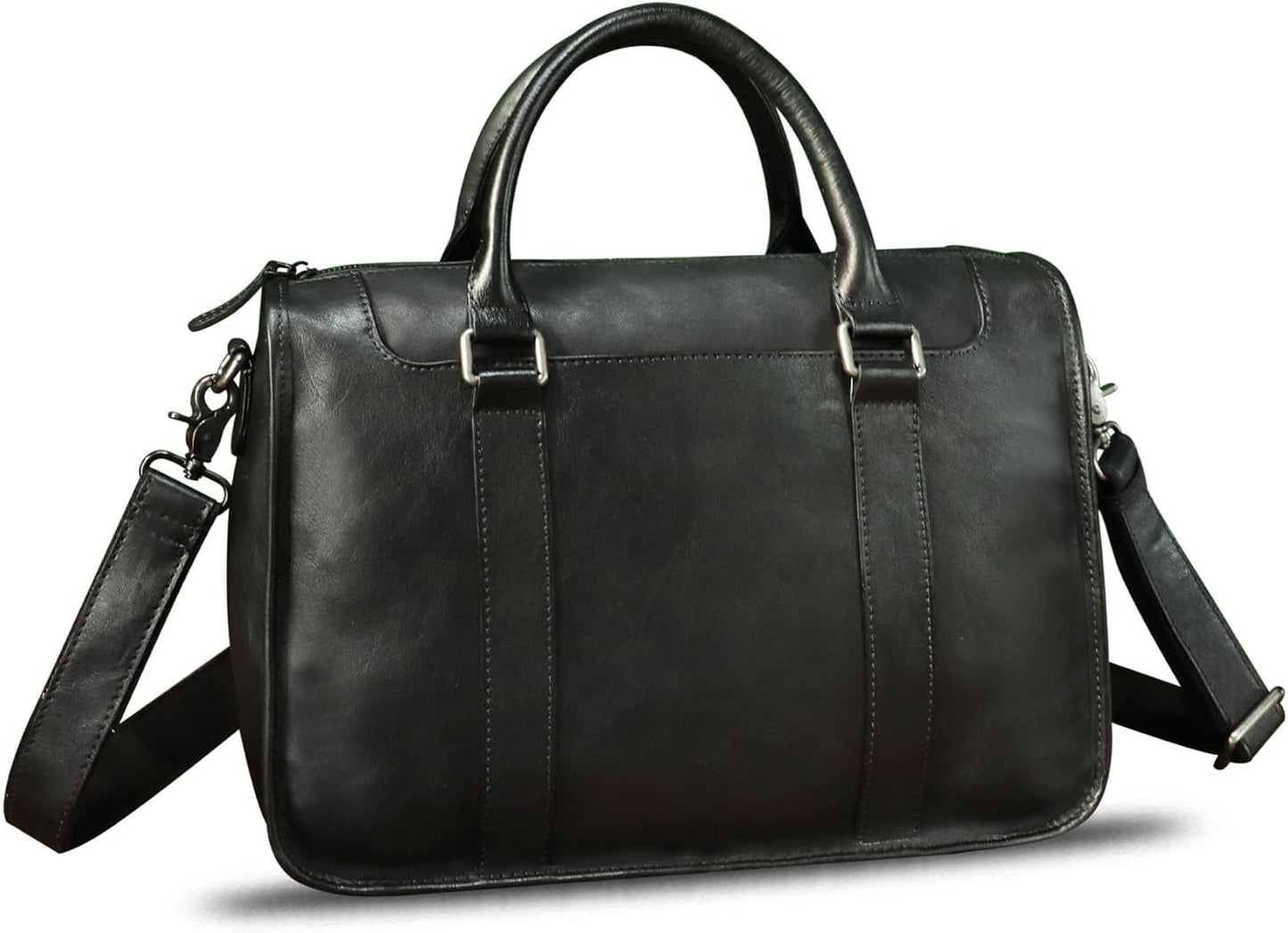 Genuine Leather Messenger Briefcase Bags for Men Vintage Real Leather Shoulder Purse Crossbody Bag Computer Laptop Bag