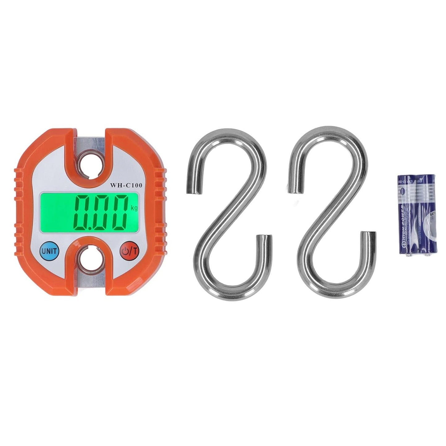 Hanging Scale LCD Digital Display 150KG Range Weighing Tool for Warehouse Luggage (Orange)