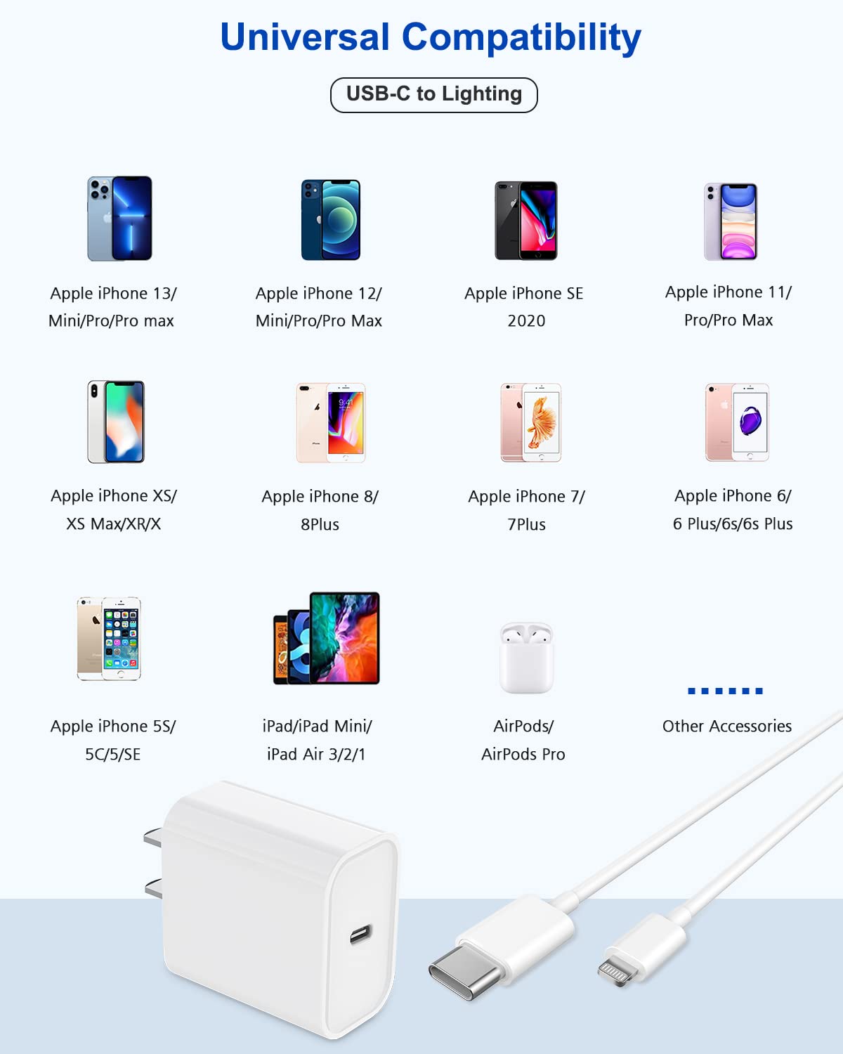 iPhone Fast Charger,Extra Long iPhone Charger Fast Charging 10Foot 2Pack i Phone Chargers 10FT USB C to Lightning Cable Cord Adapter for iPhone 14 Pro Max/14 Plus/13 Mini/13/12/11/X/XR/SE/iPad/AirPods