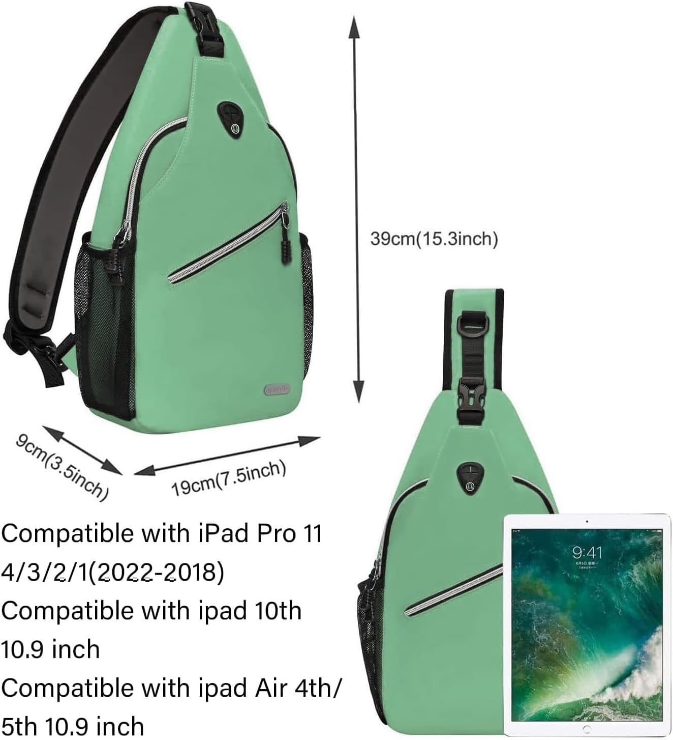 MOSISO Sling Backpack, Multipurpose Crossbody Shoulder Bag Travel Hiking Daypack